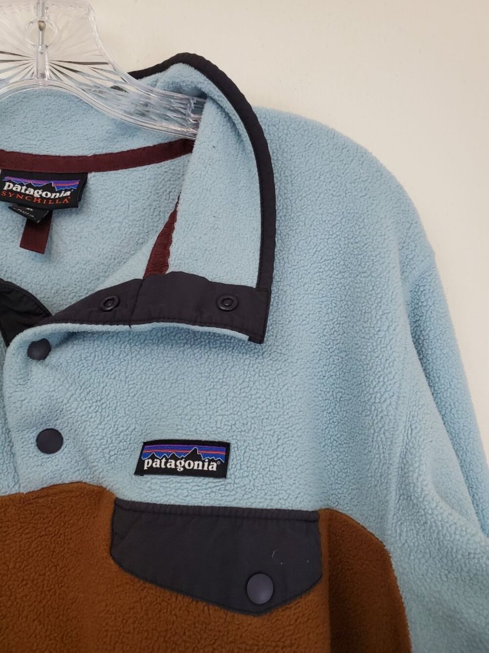 Patagonia Lightweight Synchilla Snap-T Fleece Pullover, blue and brown - Picture 2 of 7